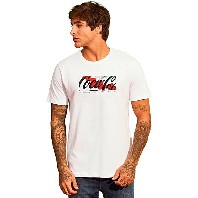 Camiseta Coca Cola Estampado V23 Branco Masculino