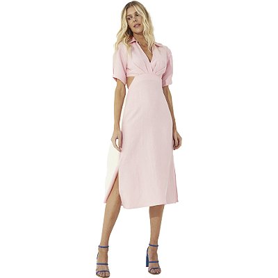 Vestido Linho Colcci V23 Rosa Feminino