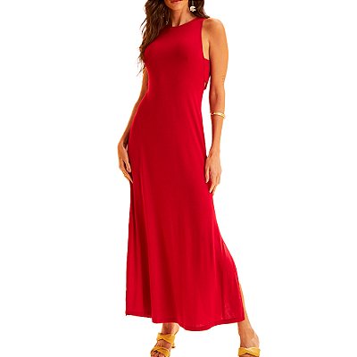 Vestido Longo Forum Reta Vermelho Feminino