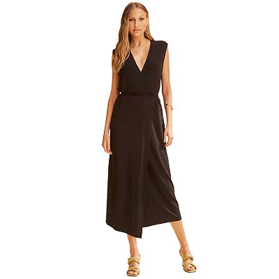 Vestido Midi Forum Comfort Preto Feminino