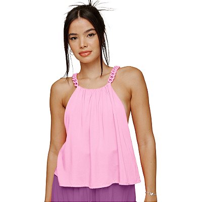 Blusa Sarja Myft Abertura Costas V23 Rosa Feminino