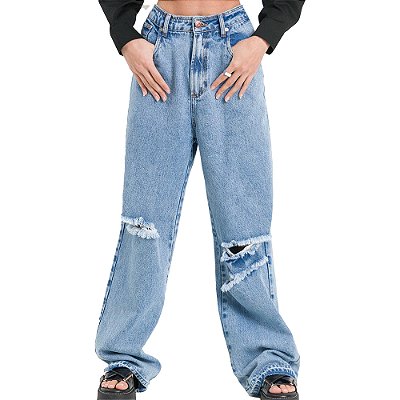 Calça Jeans Myft Full Lenght Super High Azul Feminino