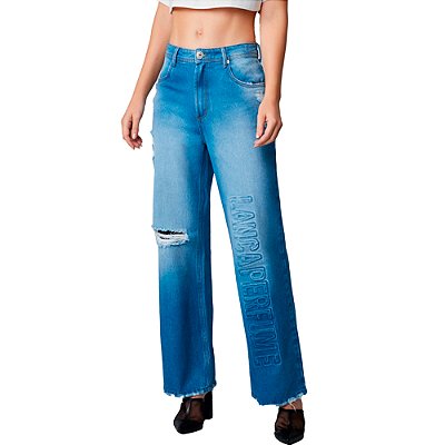 Calça Jeans Lança Perfume Full Lenght High Azul Feminino