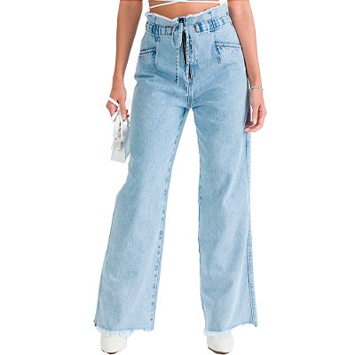 Calça Jeans Myft Full Lenght Super High Azul Feminino