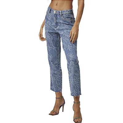 Calça Jeans Lança Perfume Reta High Azul Feminino
