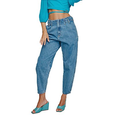 Calça Jeans Myft Slouchy Super High V23 Azul Feminino