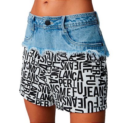 Short Jeans Easy Lança Perfume Comfort High Azul Feminino