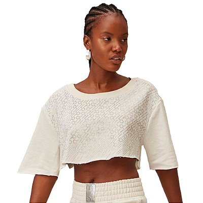 Blusa Cropped Easy Lança Perfume Shine V23 Off White Feminino