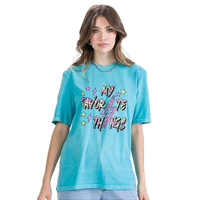 Camiseta Estampada Myft Azul Feminino