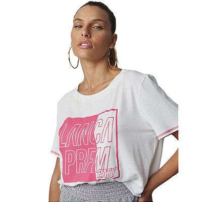 Camiseta Easy Lança Perfume Cropped Off White Feminino