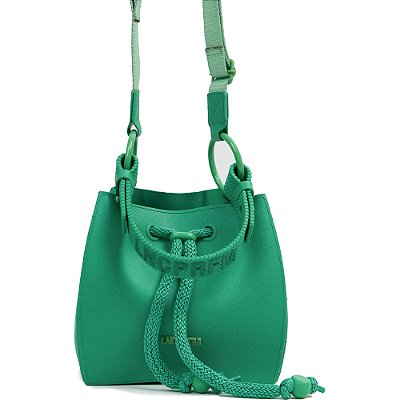 Bolsa Bucket Lança Perfume Injetada Alça Trançada Verde Feminino