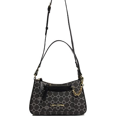 Bolsa Baguete Lança Perfume Monograma Card Preto Feminino