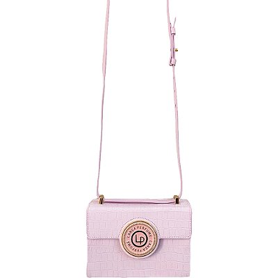 Bolsa Shoulder Couro Lança Perfume Croco Resin Lilás Feminino