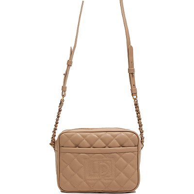 Bolsa Crossbody Couro Lança Perfume Metelasse Bege Feminino