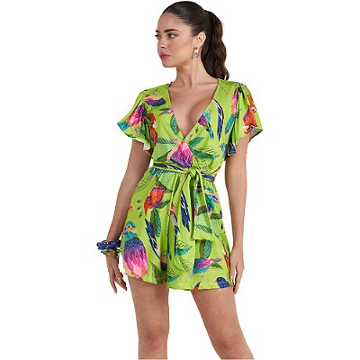 Macaquinho Estampado Colcci Comfort P23 Verde Feminino