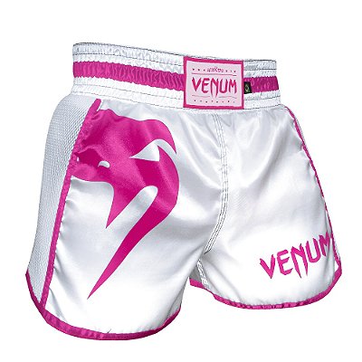 Shorts Muay Thai Venum Giant Venum Spirit Sub Branco e Rosa