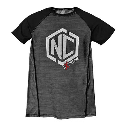 Camiseta NC Extreme Raglan Preto e Cinza Masculino