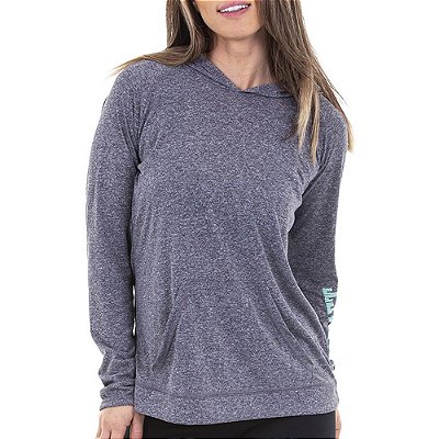 Blusa Everlast Manga Longa com Capuz Cinza Feminina