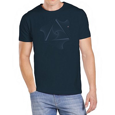 Camiseta Aramis Tracos Azul Marinho Masculino