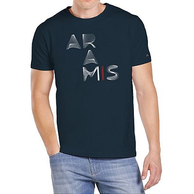Camiseta Aramis Linhas Marinho Masculino