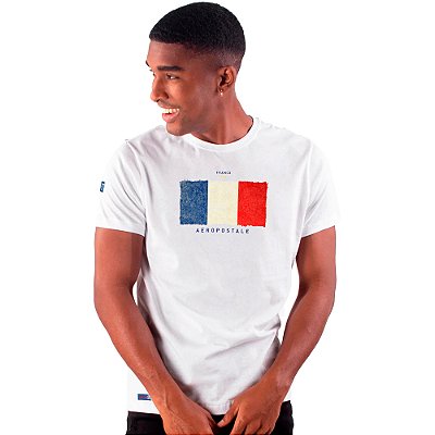 Camiseta Aéropostale World Cup France Branco Masculino