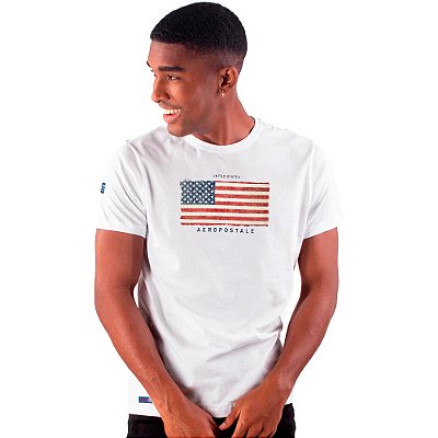 Camiseta Aéropostale World Cup USA Branco Masculino