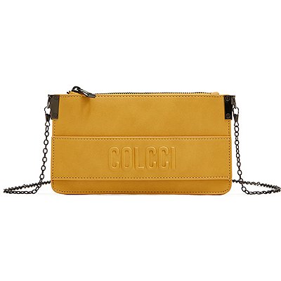 Bolsa Envelope Colcci Relevo Amarelo Feminino