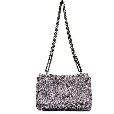 Bolsa Crossbody Colcci Elegance Paetê V23 Prata Feminino