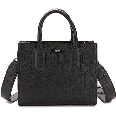 Bolsa Tote Colcci Monograma AV23 Preto Feminino