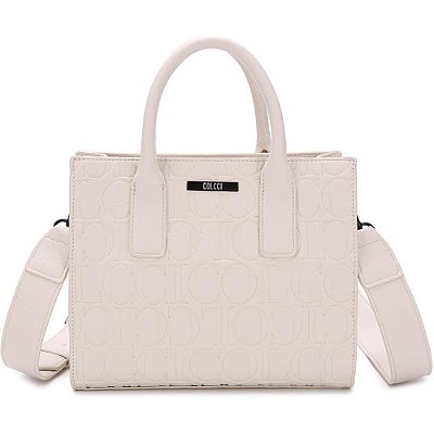 Bolsa Tote Colcci Monograma AV23 Off White Feminino