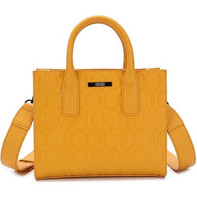 Bolsa Tote Colcci Monograma AV23 Amarelo Feminino