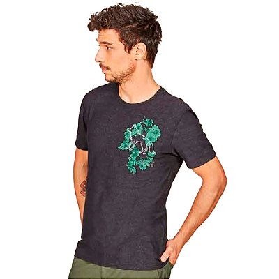 Camiseta Acostamento Double Mescla Preto e Verde Masculino