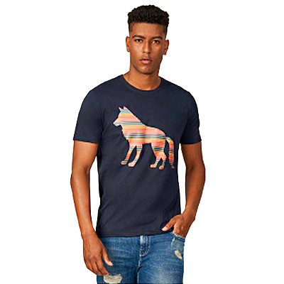 Camiseta Acostamento Casual Marinho Masculino