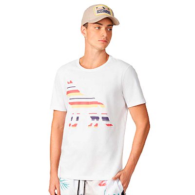 Camiseta Acostamento Casual Branco Masculino