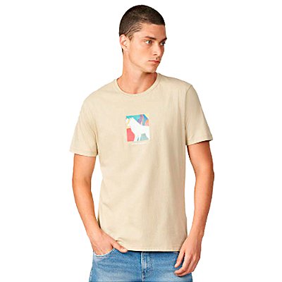 Camiseta Acostamento Casual Marrom Masculino