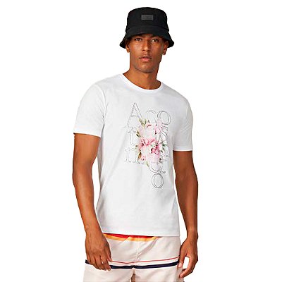 Camiseta Acostamento Flower P23 Branco Masculino