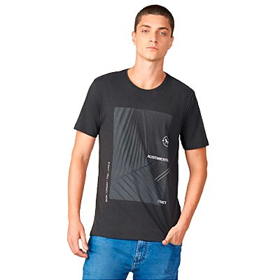 Camiseta Estampado Acostamento P23 Preto Masculino