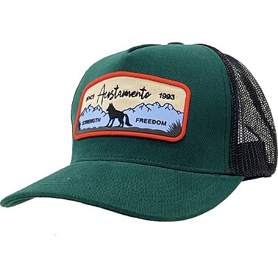 Boné Trucker Acostamento Bordado Mediterraneo Verde