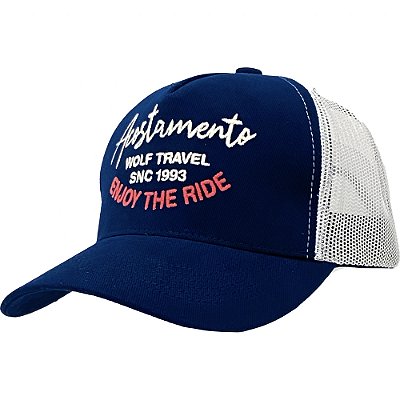 Boné Trcuker Acostamento Enjoy the Ride Snapback Marinho