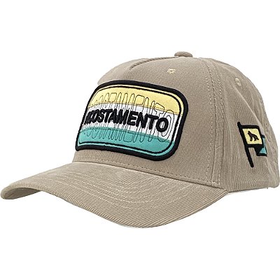 Boné Acostamento Veludo Strapback Bege