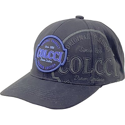 Boné Colcci Aba Curva Bordado Mediterraneo Strapback Preto