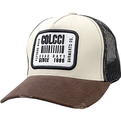 Boné Colcci Since 1986 Trucker Bege Unissex
