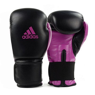 Luva de Boxe Adidas Power 100 Colors - Preto e Rosa