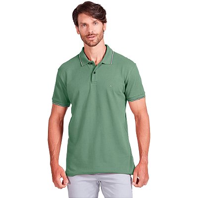 Camisa Polo Aramis 3 Listras Verde Masculino