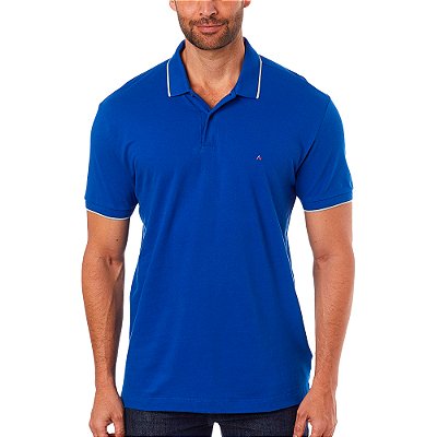 Camisa Polo Aramis Basica Gola 3 Listras Azul Masculino