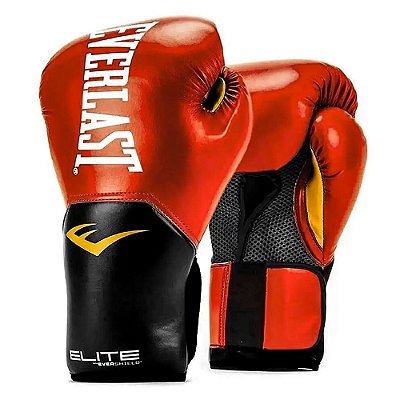 Luva de Boxe Everlast Pro Style Elite - Vermelho e Preto