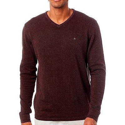 Suéter Aramis Tricot Gola V Bordô Masculino