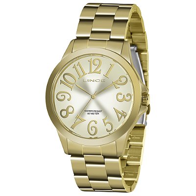 Relógio Lince Feminino Strass Dourado LRGJ126L-C2KX