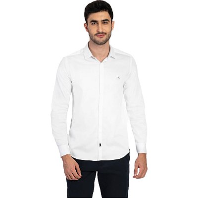 Camisa Aramis Slim Cetim Stretch V23 Branco Masculino