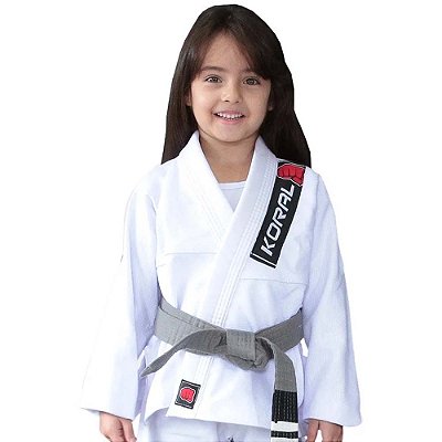 Kimono Jiu Jitsu Koral Infantil Trançado Branco